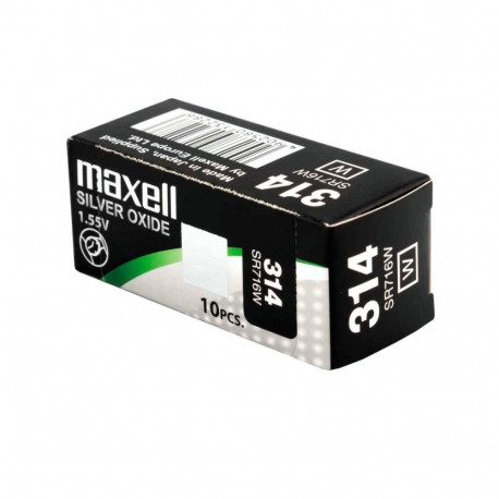 Battery - Maxell 314 SR716W 1.55V Silver Oxide 10 pcs