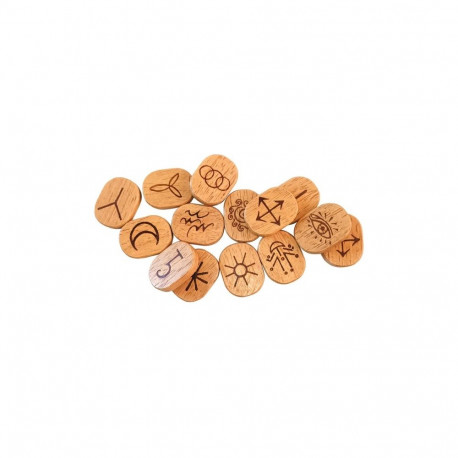 Occult Tools - Lo Scarabeo Witch's Runes Set 13 Wooden Runes Book