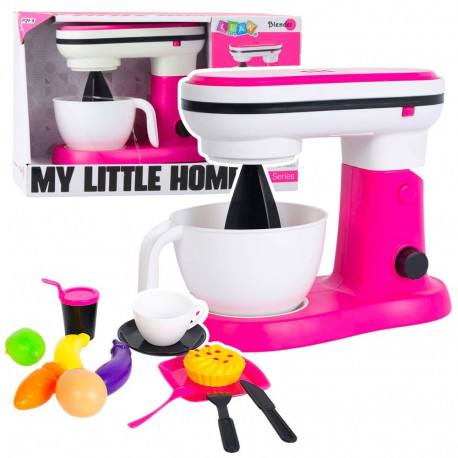 robot köögikombain mängublender lastele tarvikud puuviljad roosa