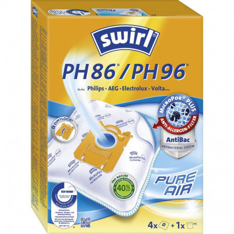 Tolmukott Swirl PH86 AirSpace MicroPor Anti-allergen HEPA-filtration (for Philips S-bag, AEG, Electr