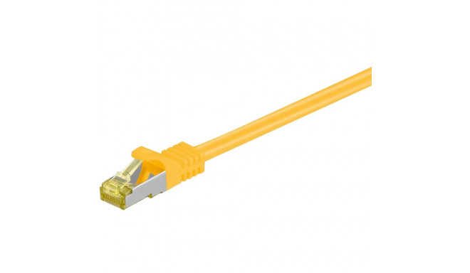 Goobay RJ45 patch-kaabel CAT 6A S/FTP (PiMF), 500 MHz, CAT 7 toorkaabliga, kollane 10 m