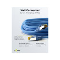 Goobay RJ45 patch-kaabel CAT 6A S/FTP (PiMF), 500 MHz, CAT 7 toorkaabliga, sinine 10 m