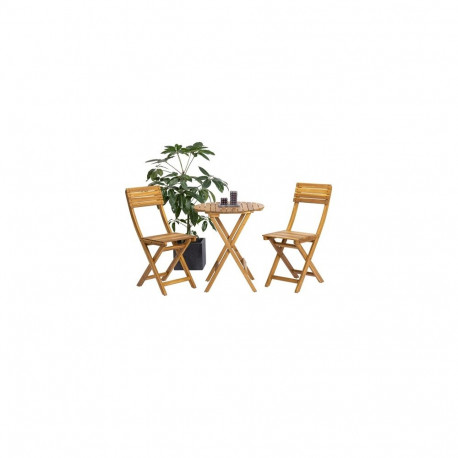 OUTDOOR FURNIT SET WOOD 2 CHAIR 1 TABLE
