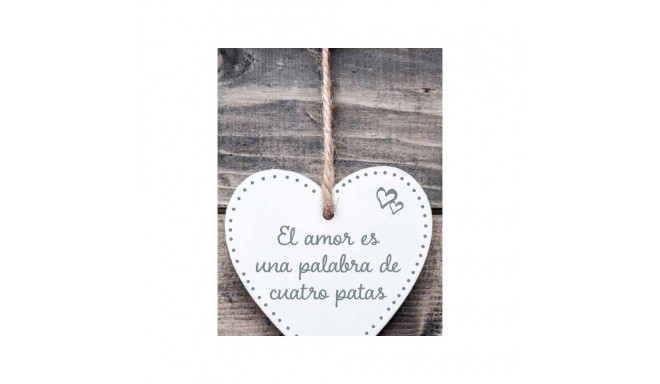 Hanging decoration Magnet & Steel El amor es una palabra de cuatro patas Heart 13 x 13 x 0,8 cm