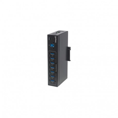 Manhattan USB-A 7-Port Hub Industrial, 7x USB-A Ports, 5 Gbps (USB 3.2 Gen1 aka USB 3.0), 20 kV ESD 