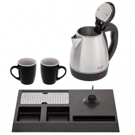 Electric Kettle - Adler AD 1354 1.2L 1500W Stainless Steel with Cups Black