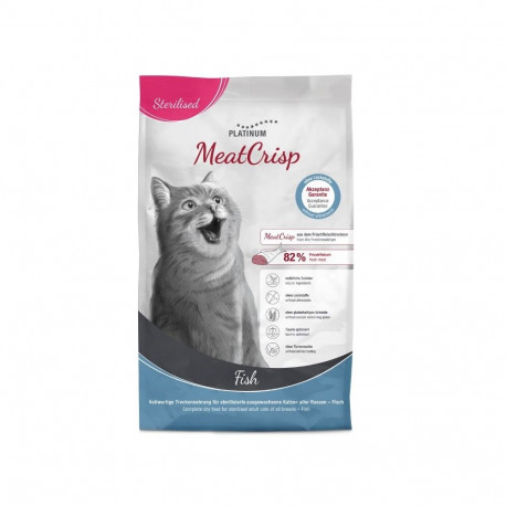 Cat Food - PLATINUM MeatCrisp Sterilised Fish 36% Protein 3kg