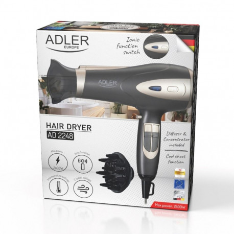 Hair Dryer - Adler AD 2248gc 1800-2400W 3 Heat 2 Speed Ionic Function