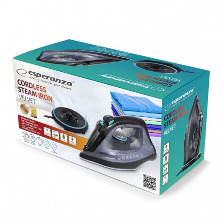 Steam Iron - Esperanza EHI010 2600W Ceramic Soleplate Grey, Black