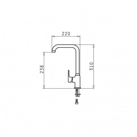 Kitchen Mixer - Pyramis Silvio Duo Granite/Chrome Rotating Spout