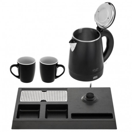 Electric Kettle Adler AD 1387 1L Stainless Steel with Tray and Cups