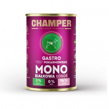 Dog Food - CHAMPER Gastro Salmon Wet Food for Adult Dogs 400g