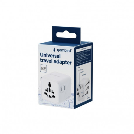 Adapter - Gembird TPA-INT-01-W Universal Travel Power Adapter 100-250V White