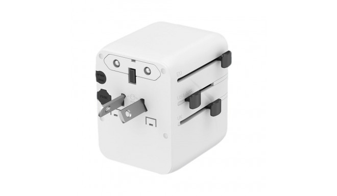 Adapter - Gembird TPA-1A2C20-01-W Universal Travel Power Adapter 20W White