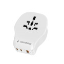 Adapter - Gembird TPA-1A2C20-02-W Universal Travel Power Adapter 20W White