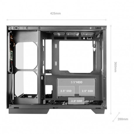 Computer Case - Mars Gaming MCMIRAGE Midi Tower Tempered Glass Black