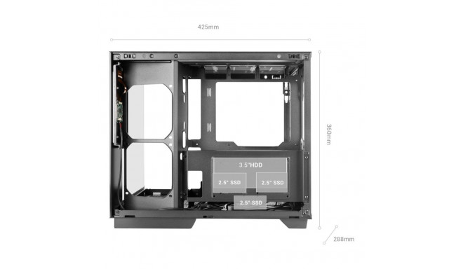 Computer Case - Mars Gaming MCMIRAGE Midi Tower Tempered Glass Black