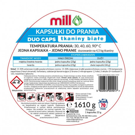 Laundry Capsule - MADONIS MILL PRO 2k 70 pcs White