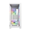Computer Case - MODECOM VOLCANO STELLAR PLUS ARGB MIDI Tower Tempered Glass White