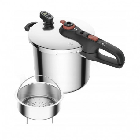 Pressure Cooker Tefal Secure 8L with Countdown Timer and Steaming Basket
