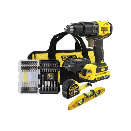 Power Tool - STANLEY Drill/Driver Set SFMCK101D1S 60 N⋅m, 1900 RPM, Lithium-Ion