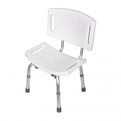 Mobility Aid ActionMed Shower Chair Adjustable Height with Backrest Silver