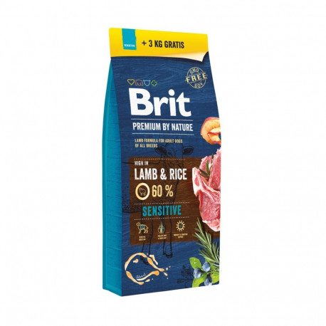 Dog Food - Brit Premium by Nature Sensitive Lamb and Rice 15kg + 3kg