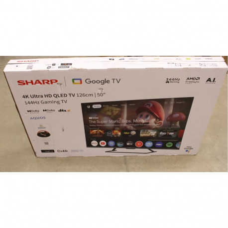 Sharp SALE OUT. 50HR7265E 50" (126cm) QLED 144Hz 4K Ultra HD Google TV, Dolby Vision, Dolby Atmos, C