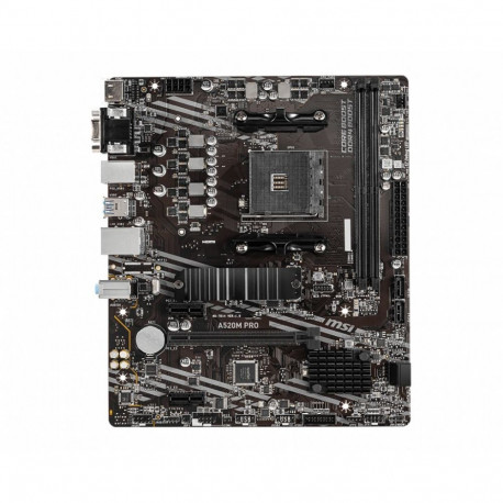 MSI A520M PRO Processor family AMD, Processor socket AM4, DDR4, Memory slots 2, Chipset AMD A, Micro