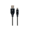 Gembird CABLE USB-C 1M BLACK/WHITE/CC-USB2B-AMCM-1M-BW