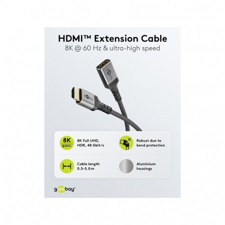 Goobay Ultra High Speed HDMI Extension Cable 1 m