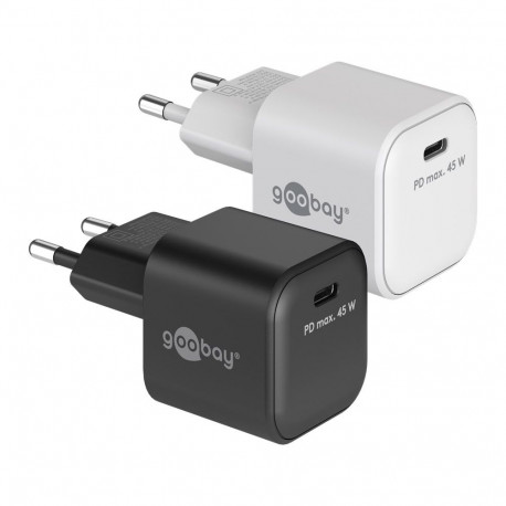 Goobay USB-C™ PD GaN Fast Charger Nano (45 W) white white