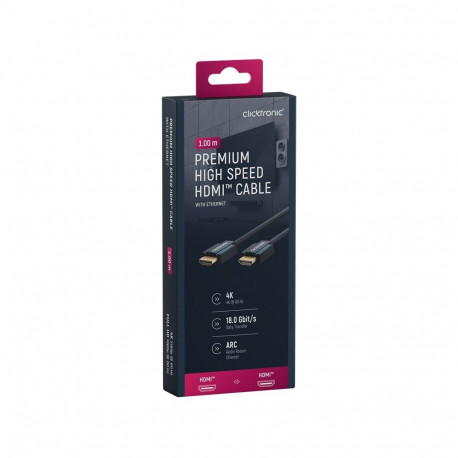 Clicktronic Premium High Speed HDMI-kaabel Ethernetiga 1 m