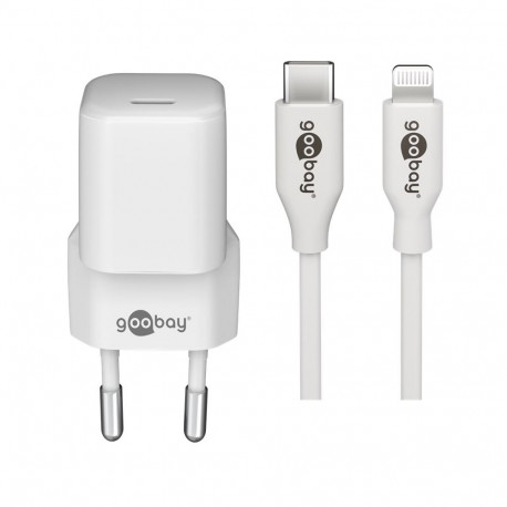 Goobay 20 W Lightning/USB-C PD Charging Set Nano