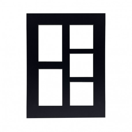 Focus Passepartout Black w. black core 30x40 Collage 5 images