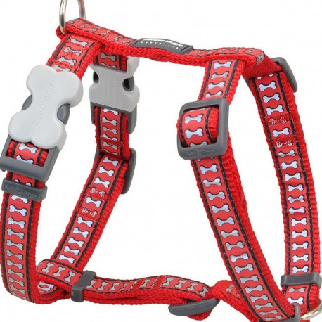 Dog Harness Red Dingo Bone Reflective 25-39 cm Red