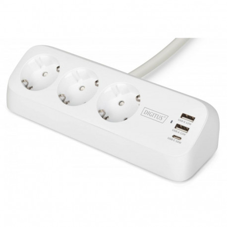 DIGITUS 6-Way Power Strip with 2 USB Ports (DA-70626)
The DIGITUS DA-70626 is a mul