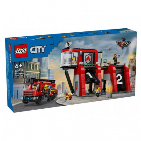 LEGO City tuletõrjedepoo 60414 tuletõrjeautoga