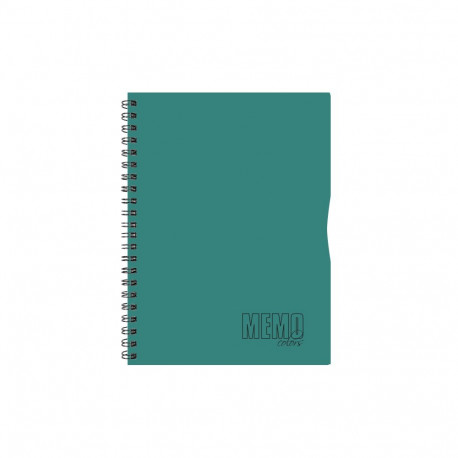 Kaustik spiraalköites A4 MEMO Colour ruuduline plastkaaned värvivalik 80 lehte