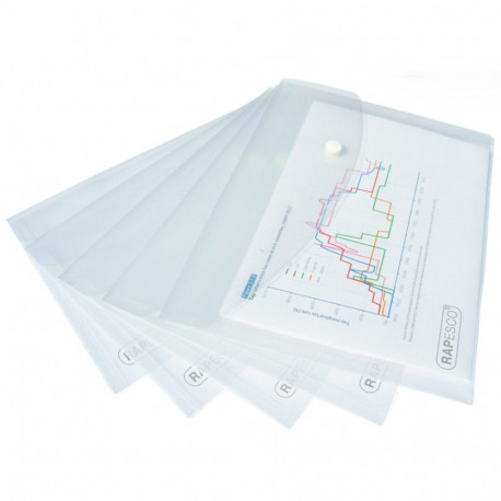 Kileümbrik trukiga A5 ECO recycled, läbipaistev, taaskasutatud plast, Rapesco