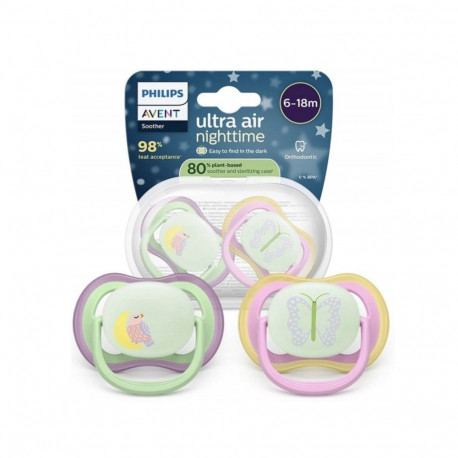 Philips Avent Ultra Air Night Baby Pacifier 6-18m 2pcs