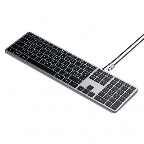 Wired keyboard USB C QWERTY Satechi Slim W3 Wired ST-UCSW3M space gray
