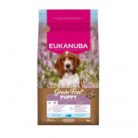 EUKANUBA teraviljavaba kutsika väikese/keskmise tõu ookeanikala kuiv koeratoit 3kg