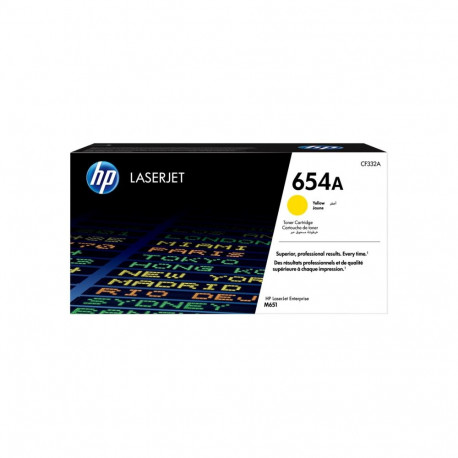 HP 654A kollane originaal LaserJet toonerikassett