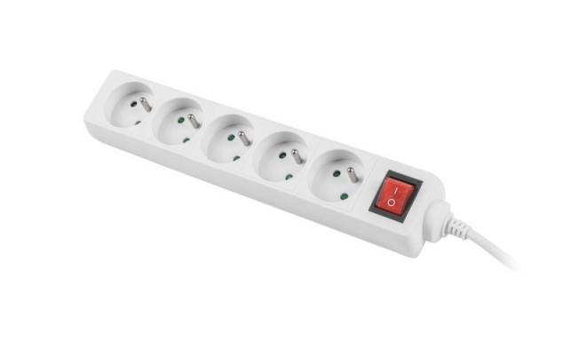 Product Title: 5-Socket Power Strip with Switch, 3m Solid Copper Cable - White
