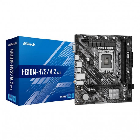 ASRock mainboard Intel H610 LGA1700 Micro-ATX Memory DDR4x2 1xPCI-Express 3.0 1x 1xPCI-