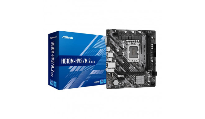 ASRock emaplaat Intel H610 LGA1700 Micro-ATX Memory DDR4x2 1xPCI-Express 3.0 1x 1xPCI-