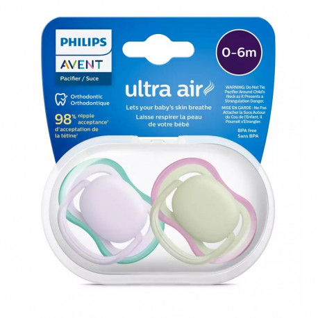Philips Avent māneklītis Ultra Air Neutral  0-6M (2 gab)  meitenēm SCF085/24