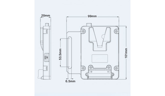 Rolux Mini V-Mount Battery Plate RL-AC12S