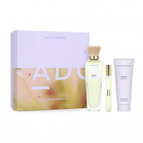 ADOLFO DOMINGUEZ AGUA FRESCA DE ROSAS EAU DE TOILETTE 120ML VAPORIZADOR + LOCION CORPORAL PERFUMADA 